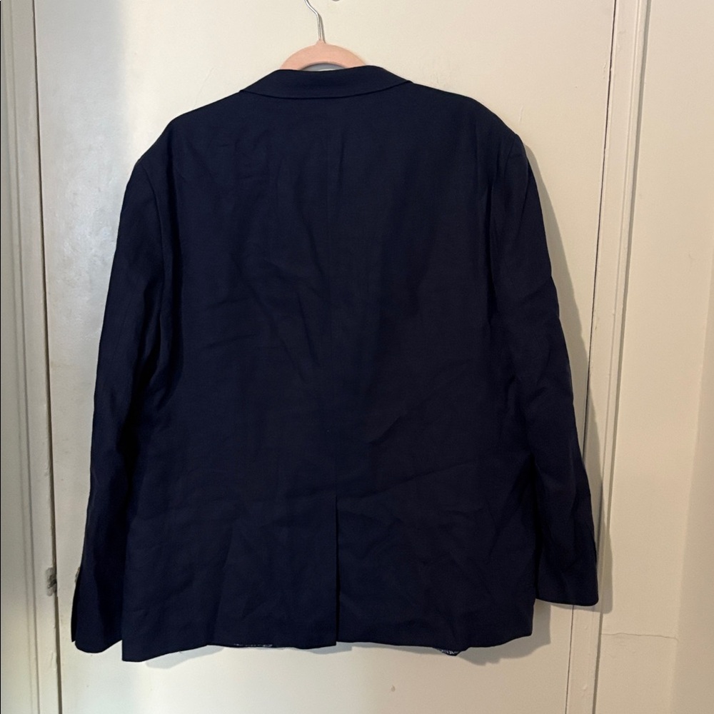 Lauren Ralph Lauren Dark Blue Blazer with Patterned Lining - Picture 5 of 6